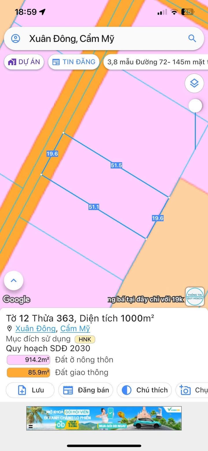 Đất vườn 1000m² Phú Hồng, Cẩm Mỹ - Giá chỉ 800 triệu!