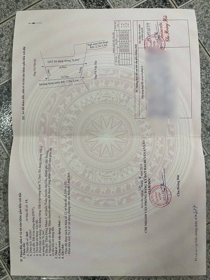 Đất nền An Quang, An Lão 71.7m² giá chỉ 400 triệu - Sổ đỏ chính chủ!