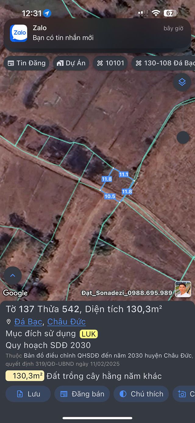 Đất nền Nghĩa Thành Châu Đức 110m² giá 240 triệu - Sổ riêng, đường ô tô sắp hoàn thiện!