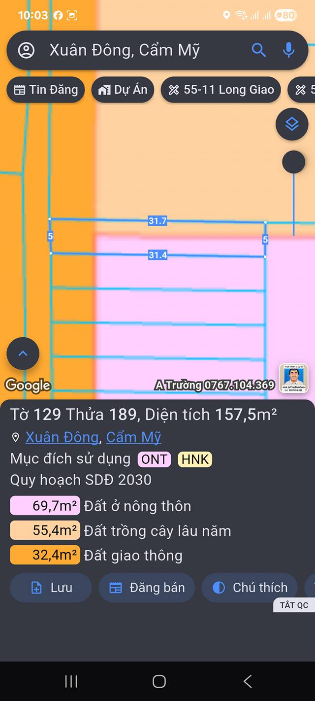 Đất nền chính chủ Xuân Đông 155m² giá chỉ 450 triệu - Cơ hội đầu tư tuyệt vời!