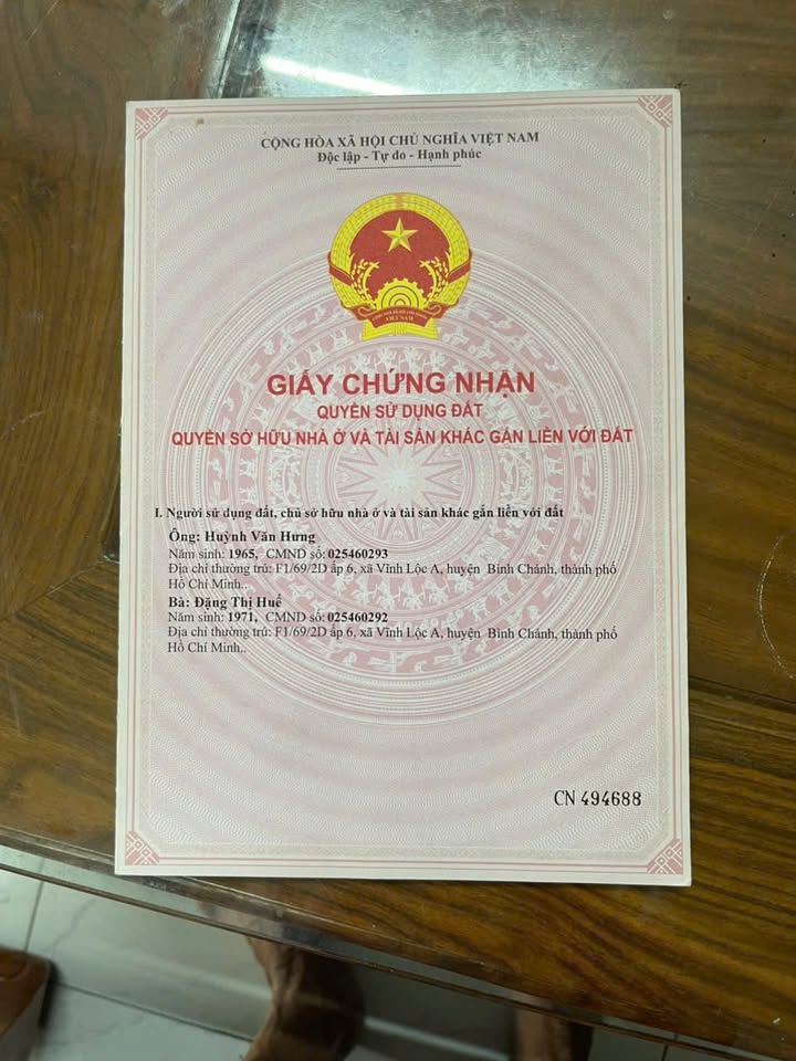 Lô đất chính chủ Vĩnh Lộc A, Bình Chánh 97,4m² giá 8,6 tỷ - Pháp lý rõ ràng, đầu tư sinh lời!