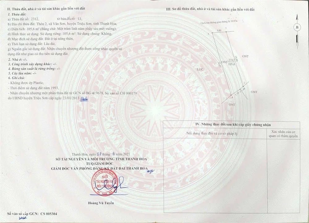 Đất nền Triệu Sơn 1300m² giá 3.6 tỷ - Đầu tư sinh lời ngay!