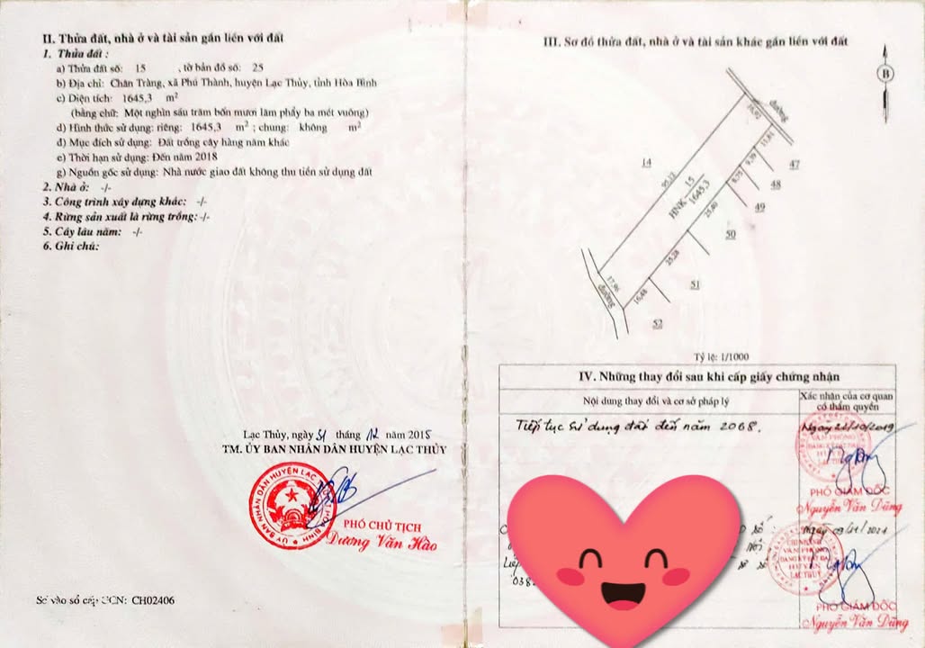 Đất nông nghiệp Phú Thành Lạc Thủy 1645m² giá chỉ 850 triệu - Đầu tư sinh lời ngay!