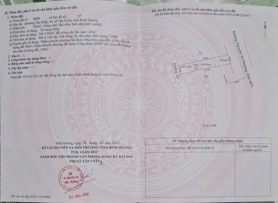 Đất 2 mặt tiền Tân Hiệp 204m² giá 4.5 tỷ - Đầu tư sinh lời ngay!