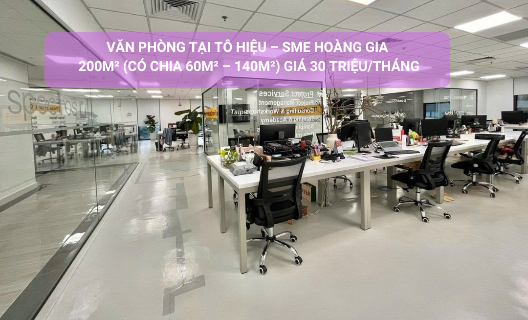 Văn phòng cho thuê tại SME Hoàng Gia, Tô Hiệu 200m² giá 30 triệu - An ninh 24/7, view đẹp!