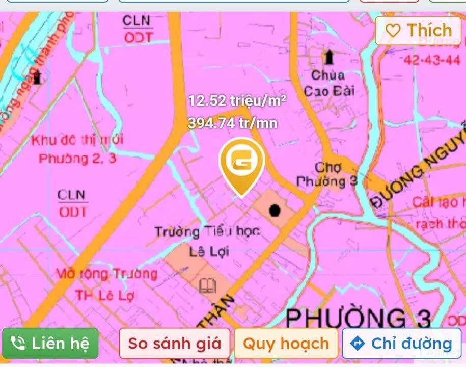 Đất 2 mặt tiền 599.2m² phường Phước Hậu, Vĩnh Long - Giá tốt, thương lượng ngay!