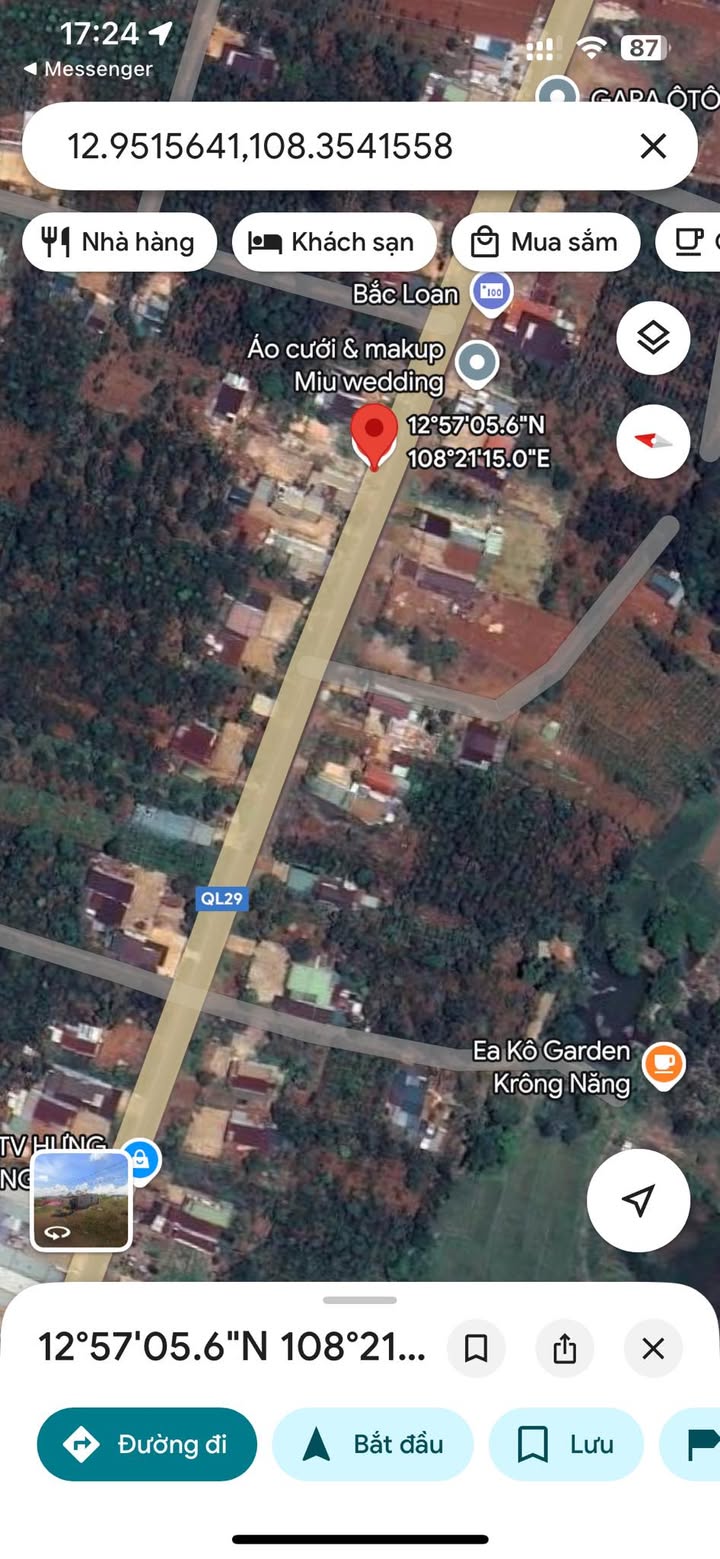 Đất thổ cư Quốc lộ 29 Krông Năng 252m² giá 400 triệu - Đầu tư sinh lời ngay!