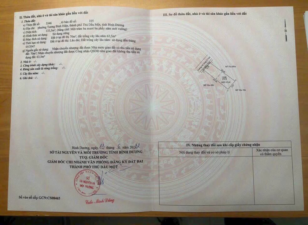 Bán đất chính chủ tại phường Chánh Hiệp, 133m² giá 2.55 tỷ - Đường bê tông thông thoáng!