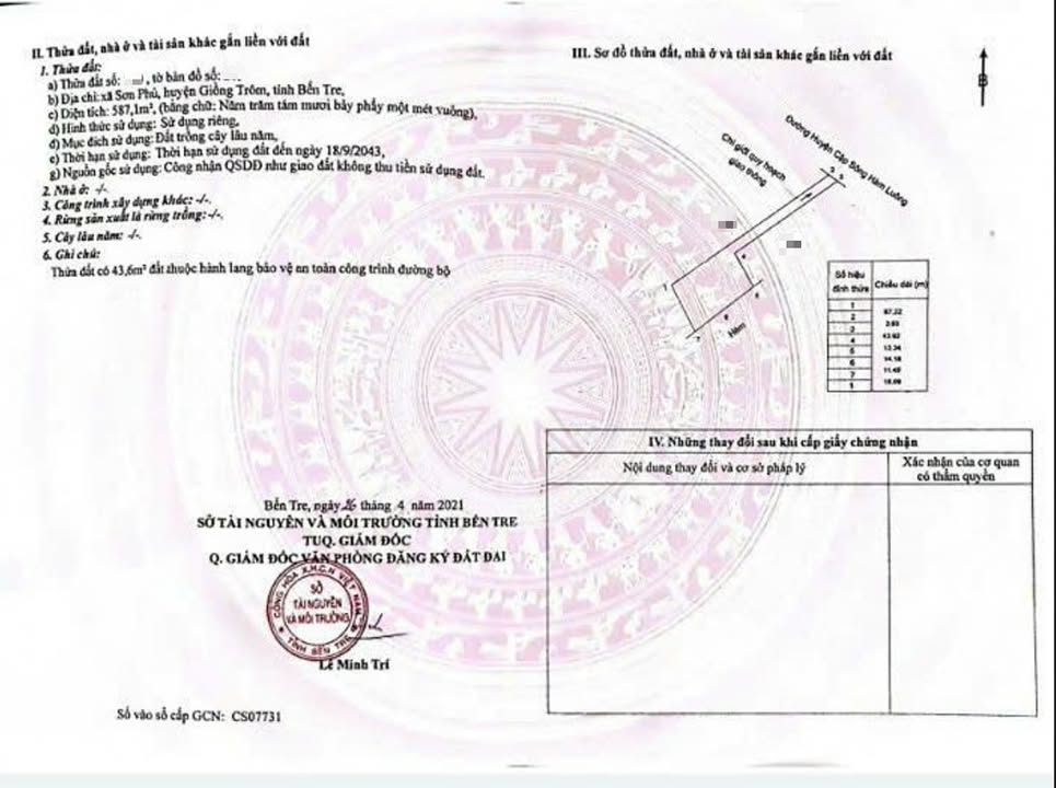 Đất nền 588m² tại xã Sơn Phú, Giồng Trôm, Bến Tre - Giá 698 triệu, sổ đỏ chính chủ!