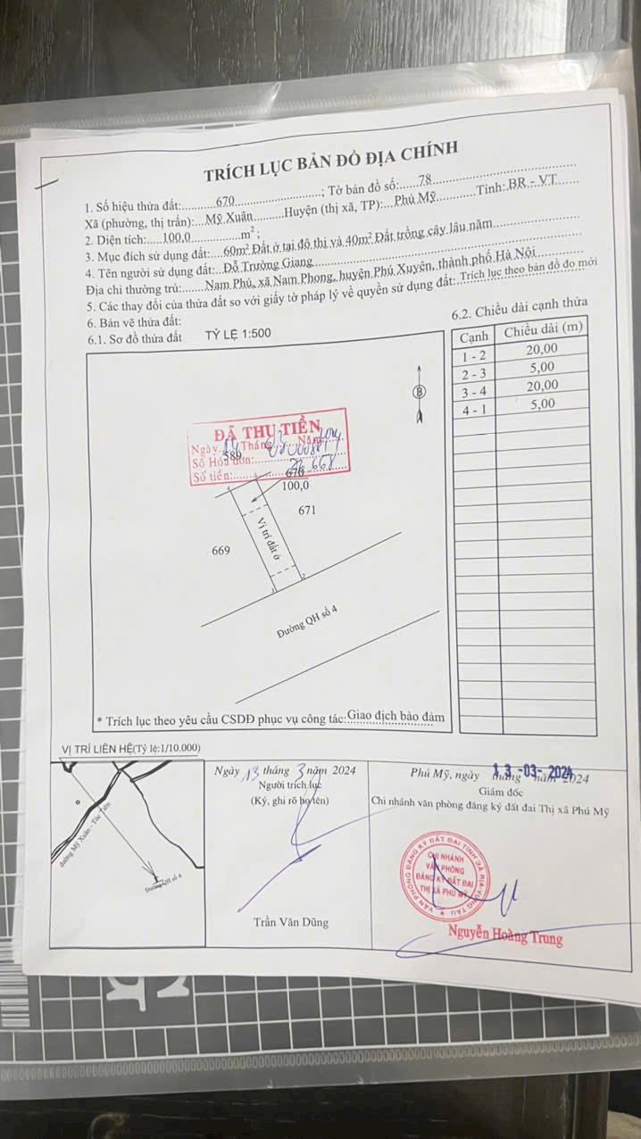 Đất nền Mỹ Xuân, Phú Mỹ, Bà Rịa - Vũng Tàu 100m² giá 1.55 tỷ - Cơ hội đầu tư tuyệt vời!