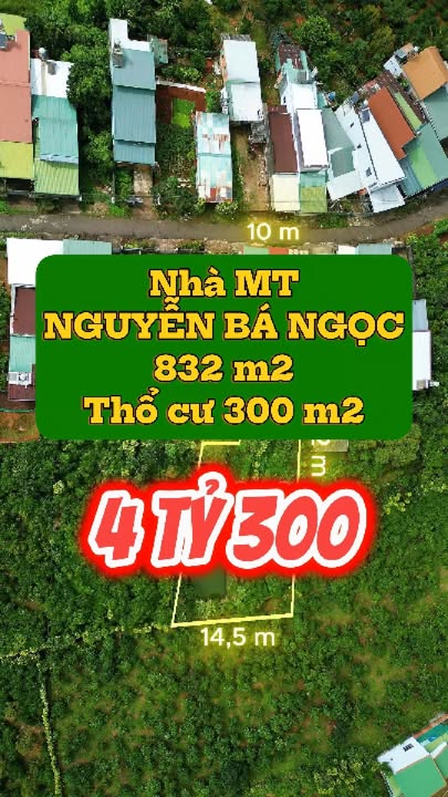 Nhà mặt tiền đường Nguyễn Bá Ngọc Bảo Lộc 832m² giá 4.1 tỷ - Thương lượng tốt!