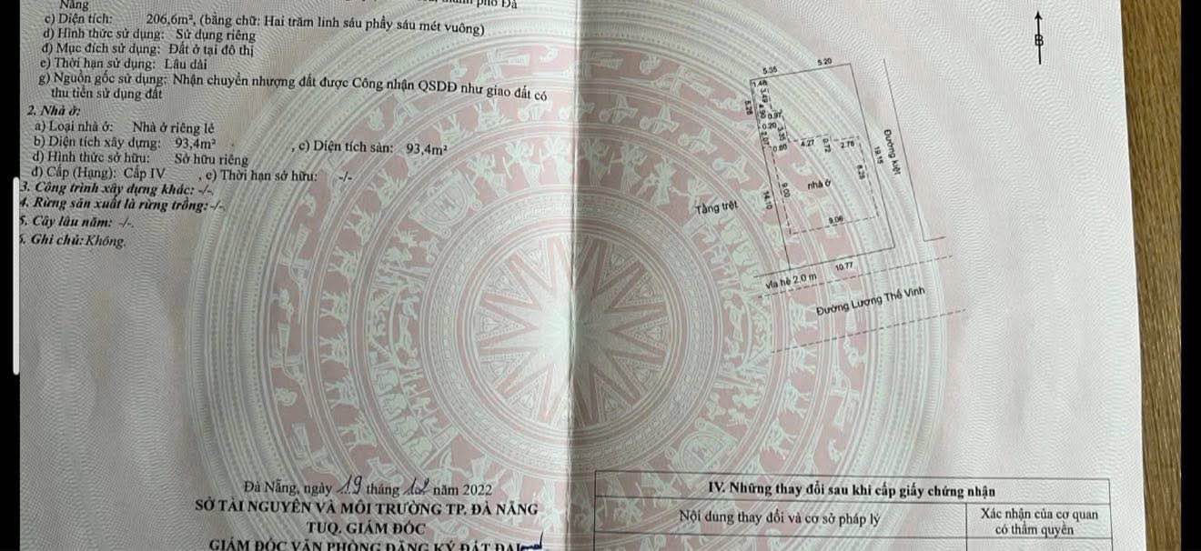 Đất nền Lương Thế Vinh, Sơn Trà, Đà Nẵng 206.6m² giá 22 tỷ - Vị trí đắc địa cho đầu tư!