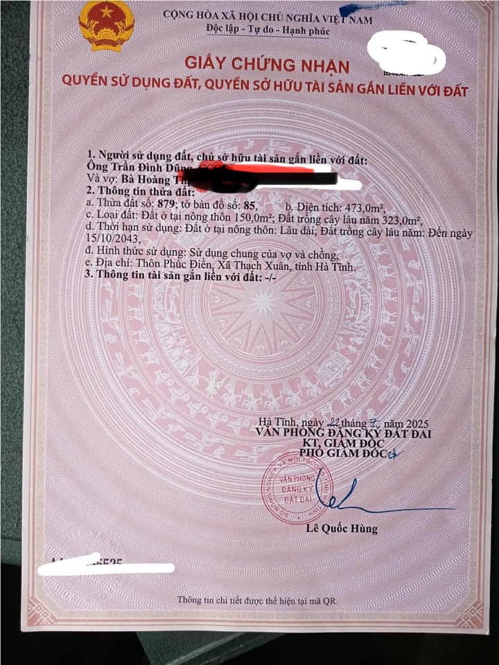 Đất nền Thạch Xuân 384m² giá thỏa thuận - Cơ hội đầu tư hấp dẫn!