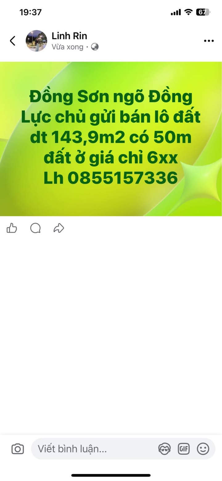 Đất nền Đồng Sơn, Đồng Lực 143m² giá chỉ 600 triệu - Cơ hội đầu tư hấp dẫn!