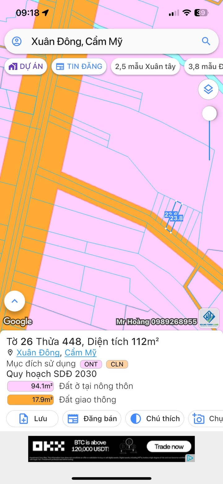 Đất nền Xuân Đông, Cẩm Mỹ 112m² giá 550 triệu - Sổ hồng riêng, đầu tư sinh lời!