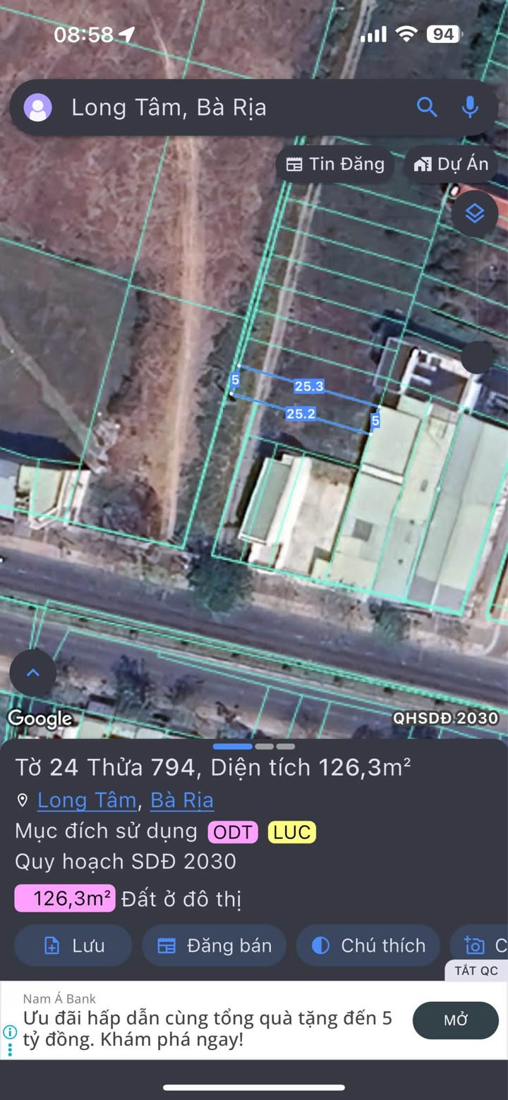 Đất nền Bà Rịa - Vũng Tàu 125m² giá 2.07 tỷ - Vị trí đắc địa trung tâm