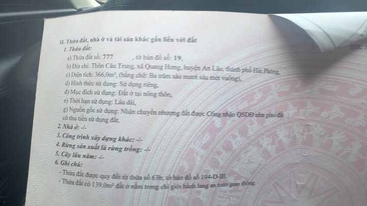 Đất nền kinh doanh tại Quang Hưng, An Lão 366m² - Đầu tư sinh lời nhanh!