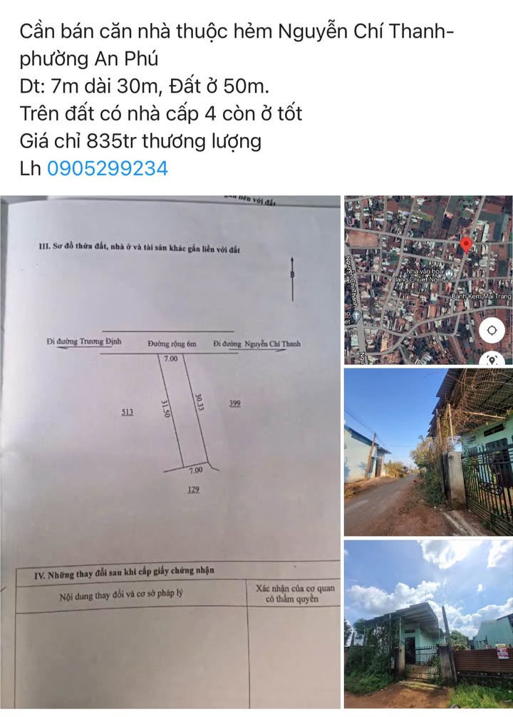 Nhà riêng đường Nguyễn Chí Thanh, phường An Phú, 210m² giá 835 triệu - Thương lượng ngay!