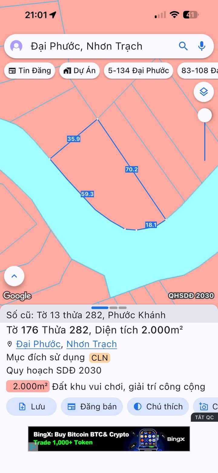 Đất nền Đại Phước Nhơn Trạch 10.000m² giá 1.9 tỷ - Mặt tiền đường ô tô, gần rạch lớn!