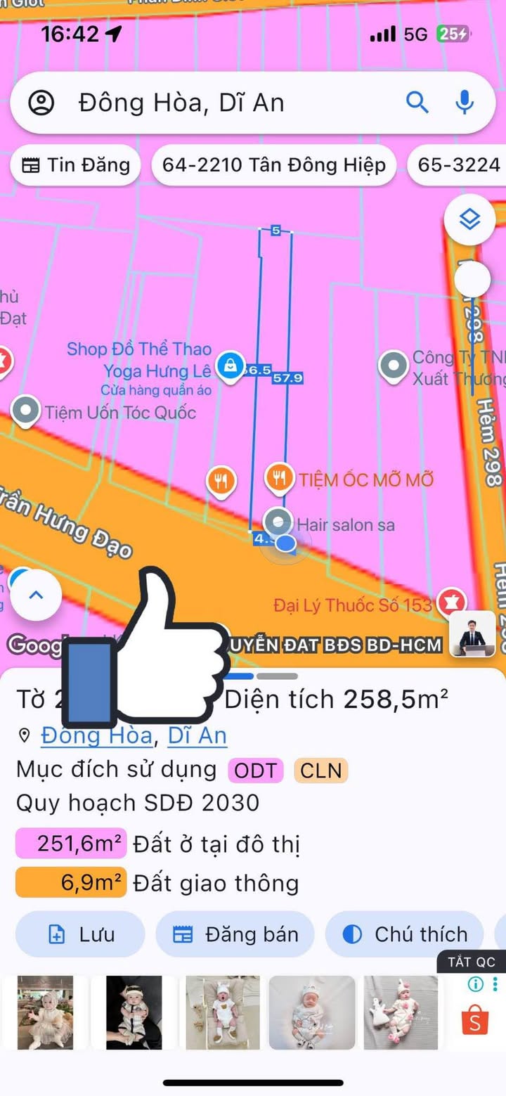 FrontHouse 258,5m² giá 13,5 tỷ - Mặt tiền đường Trần Hưng Đạo, Dĩ An