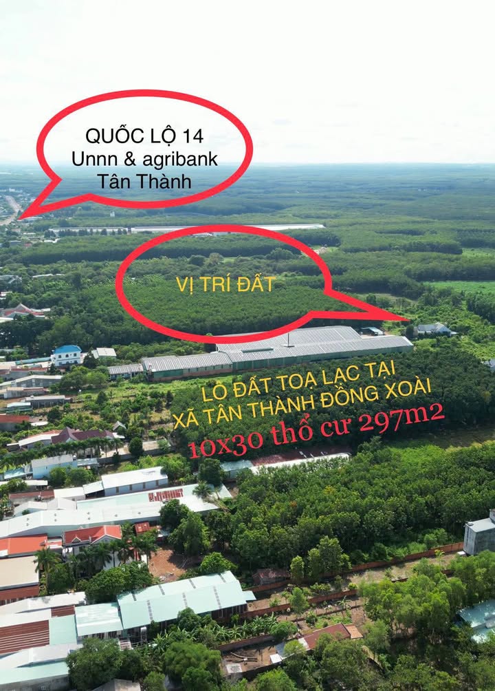 Đất thổ cư 300m² tại ấp 8, Tân Thành, Đồng Xoài - Giá chỉ 750 triệu!