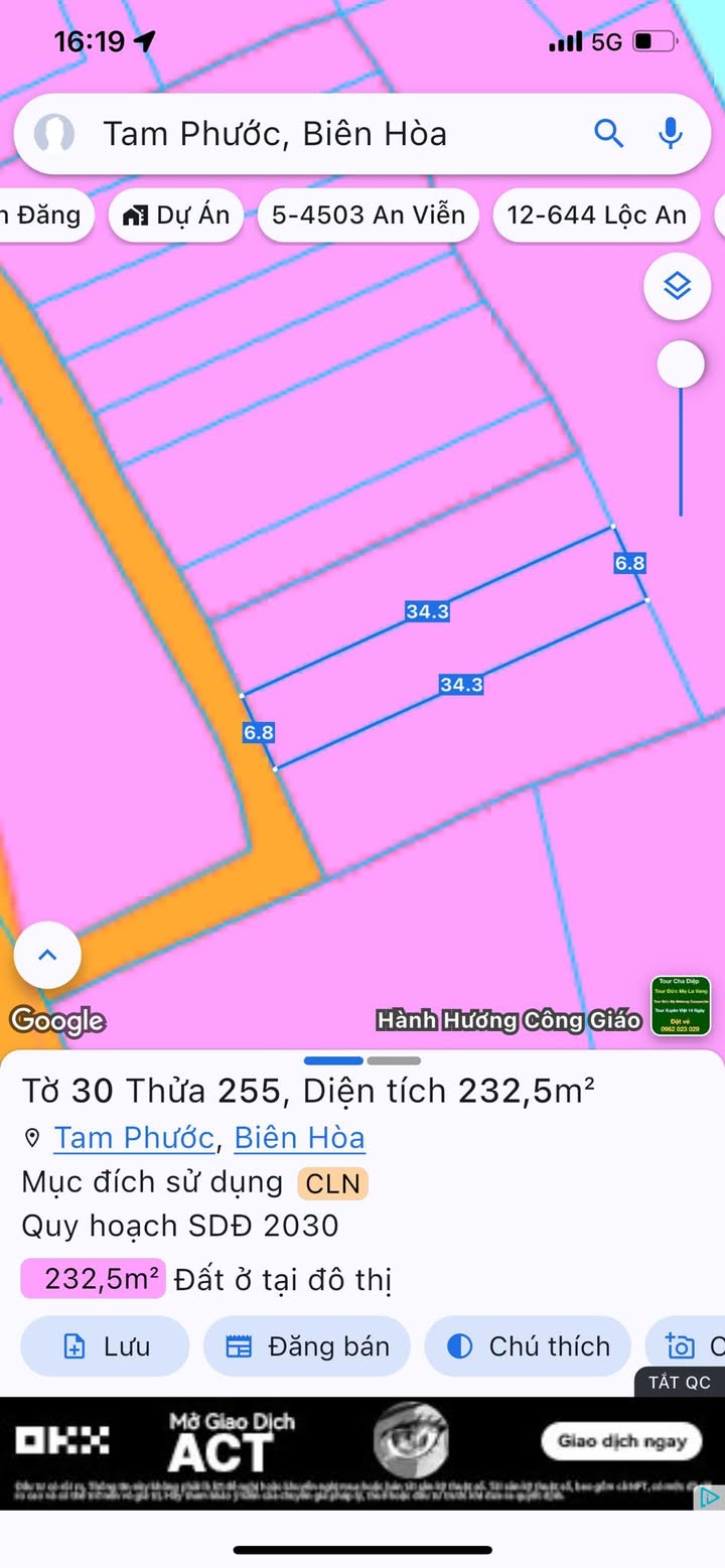 Lô đất 231.2m² khu phố Thiên Bình, Tam Phước chỉ 1 tỷ - Đầu tư sinh lời ngay!