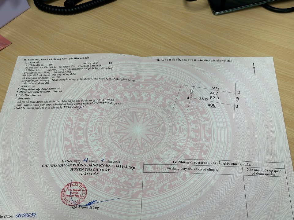 Đất Tân Xã Thạch Thất 62,3m² giá thỏa thuận - Vị trí đẹp, tiềm năng tăng giá!