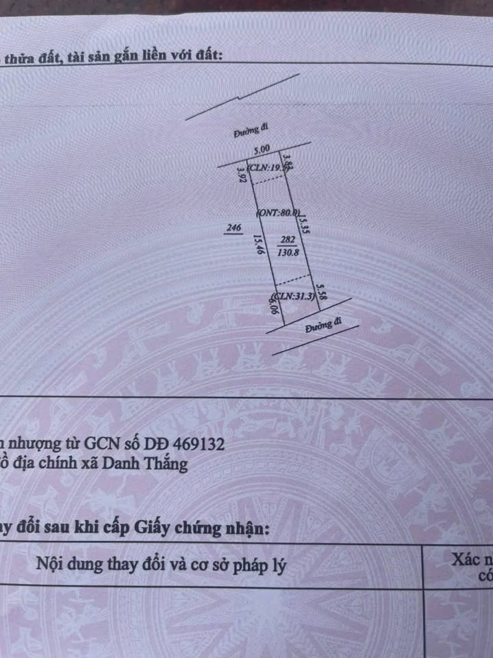 Lô đất kinh doanh xã Danh Thắng 130m² - Sổ đỏ chính chủ, giao dịch ngay!