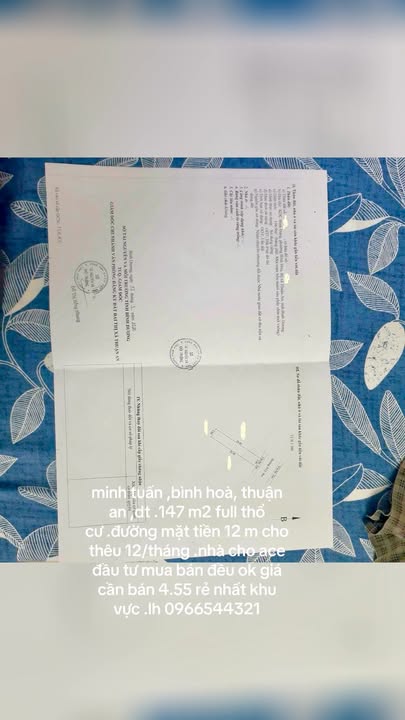 Nhà mặt tiền đường Minh Tuấn, Bình Hoà 147m² giá 4.55 tỷ - Đầu tư sinh lời ngay!