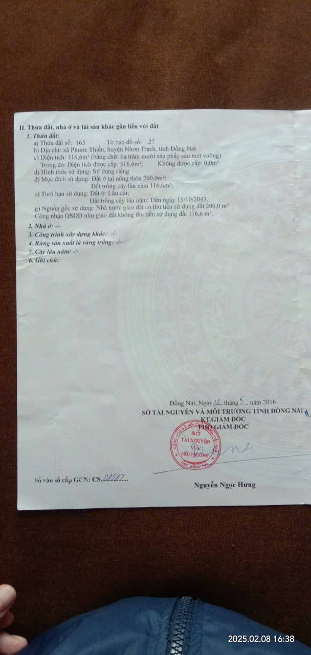 Đất thổ cư Nhơn Trạch 316.6m² giá 3.6 tỷ - Đầu tư sinh lời ngay!