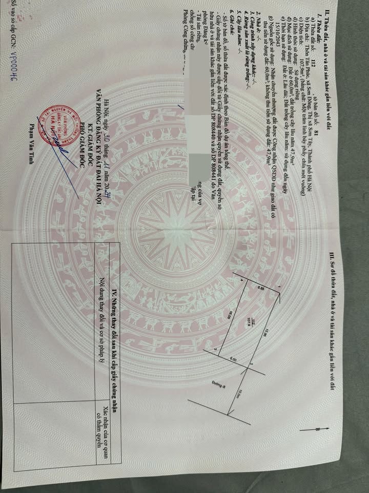 Đất nền Đoài Phương, Sơn Tây 107m² giá thỏa thuận - Cơ hội đầu tư hấp dẫn!