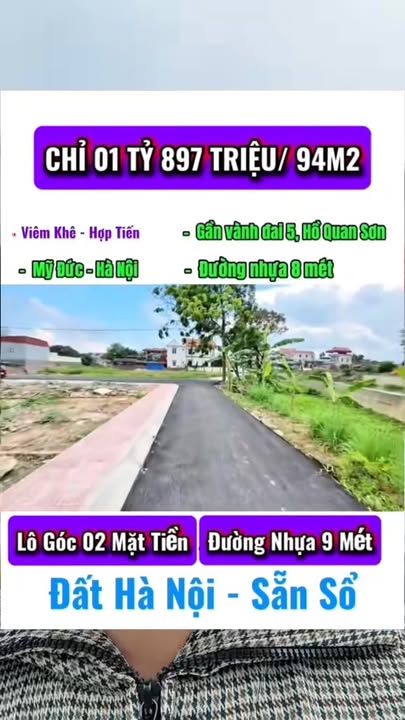 Đất nền Hợp Tiến, Mỹ Đức, Hà Nội 110m² - Nở hậu, gần khu du lịch Hồ Quan Sơn!
