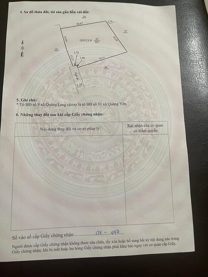 Đất thổ cư 200m² + 761m² CLN tại xã Quảng Yên - Nhà cấp 4 còn sử dụng tốt!