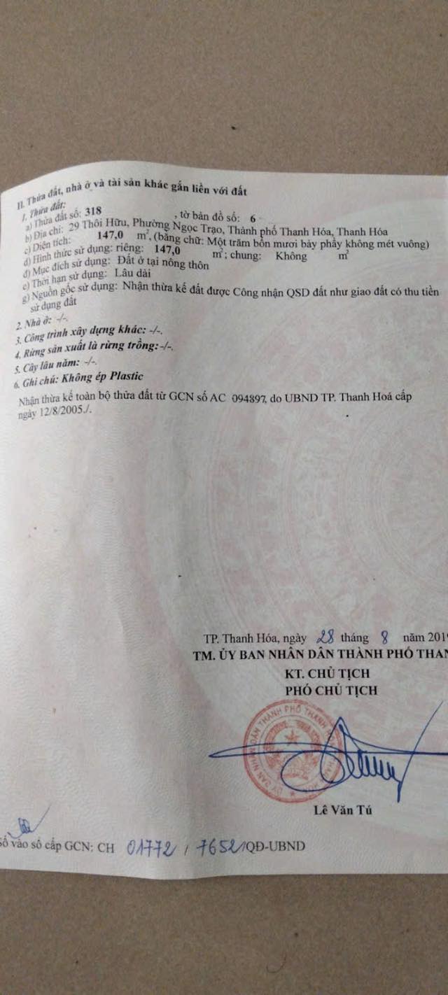 Nhà phố Ngọc Trạo, Thanh Hóa 155m² giá 7 tỷ - Sổ đỏ chính chủ!