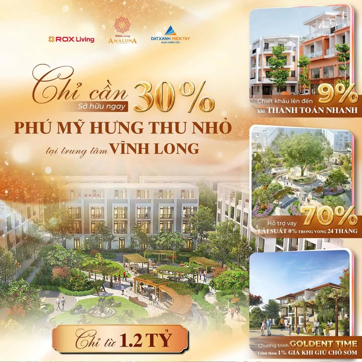 Townhouse ROX Living Amaluna Bạc Liêu 85m² giá 1.2 tỷ - Đầu tư sinh lời ngay hôm nay!