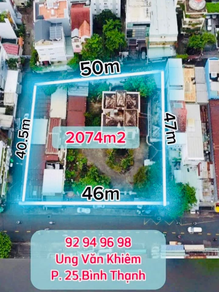 Đất nền 3 mặt tiền Ung Văn Khiêm, Bình Thạnh 2.074m² giá 700 tỷ - Tiềm năng đầu tư cao
