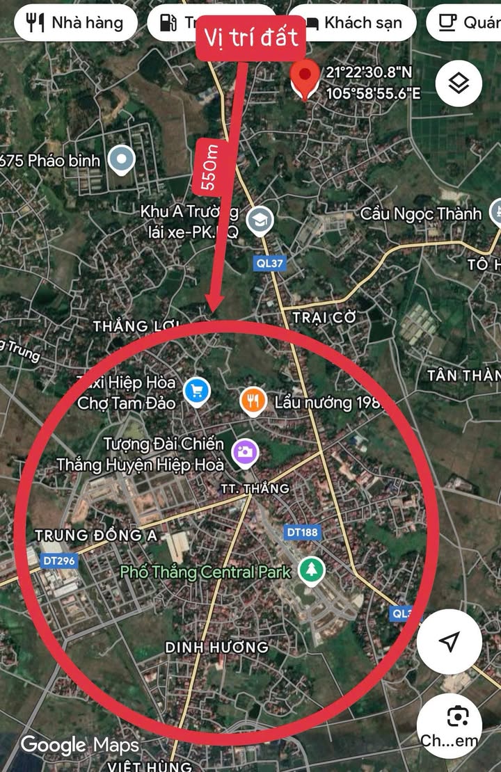 Đất nền Thôn Ngọc Tân, Hiệp Hòa 104m² giá 590 triệu - Đường ô tô vào tận nơi!