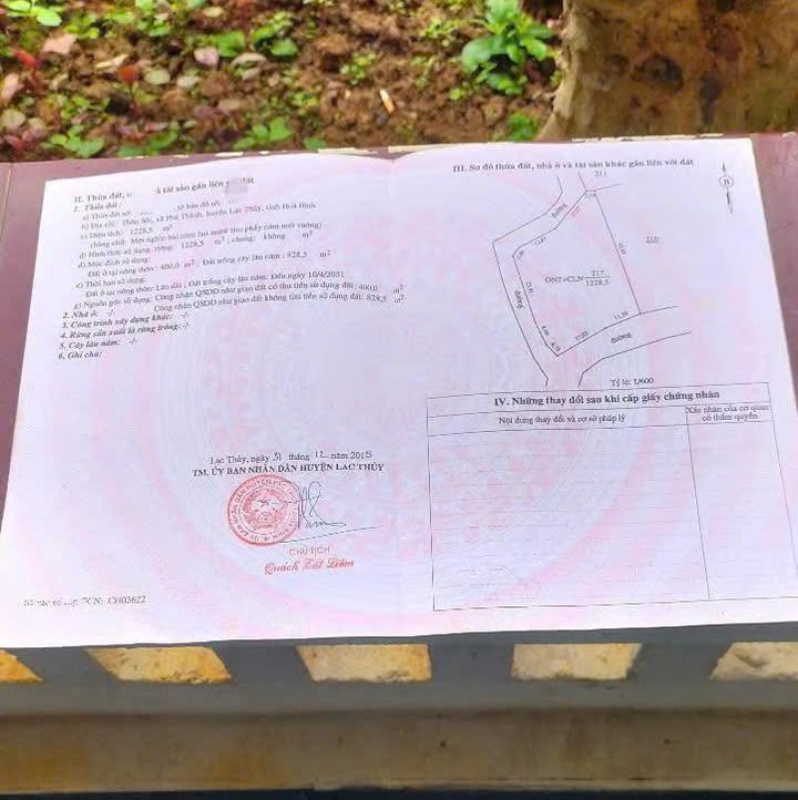 Lô đất 3 mặt tiền thôn Sỏi, Lạc Thủy, Hòa Bình 1228m² - Đầu tư sinh lời ngay!