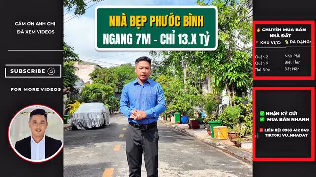 Nhà phố Phước Bình, Quận 9, 134m² giá 13.5 tỷ - Mặt tiền 7m đẹp lung linh!