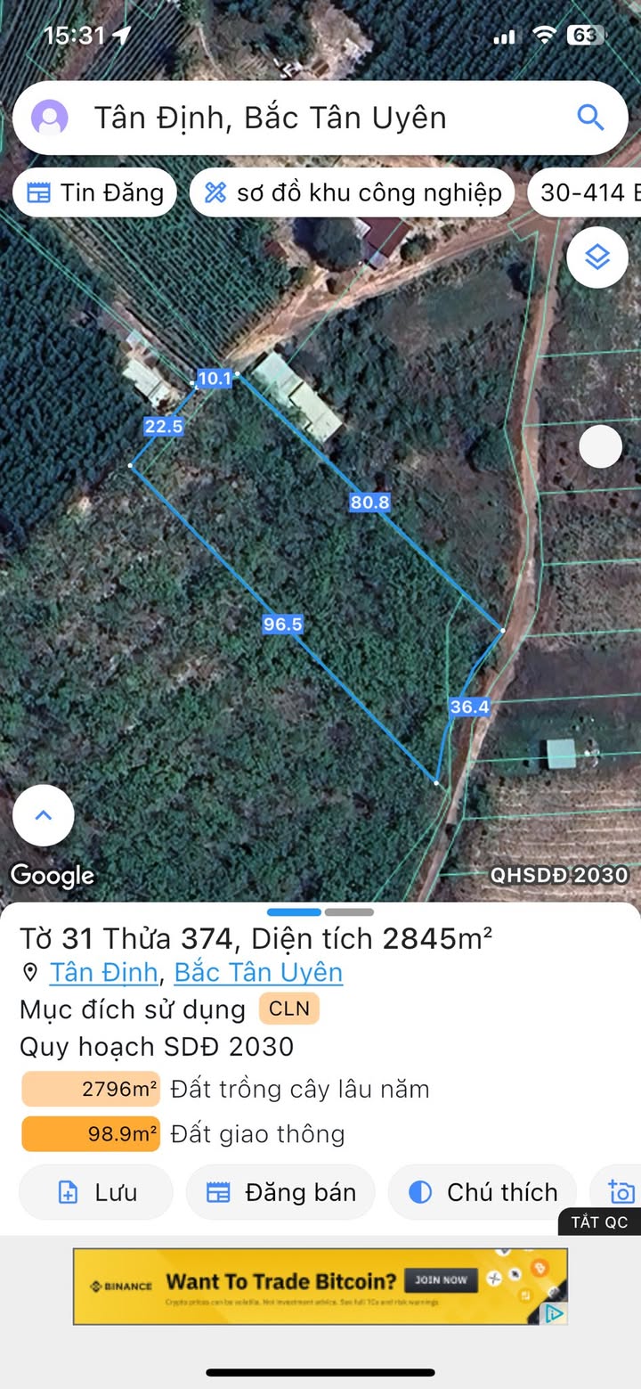 Đất nền Tân Định Bắc Tân Uyên 2845m² giá chỉ 2 tỷ - Cơ hội đầu tư tuyệt vời!