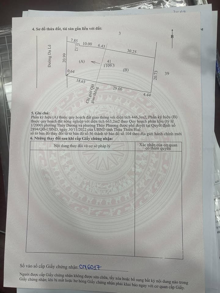 Đất nền 1100m² mặt tiền đường Dạ Lê, Thủy Phương - Cơ hội đầu tư tuyệt vời!