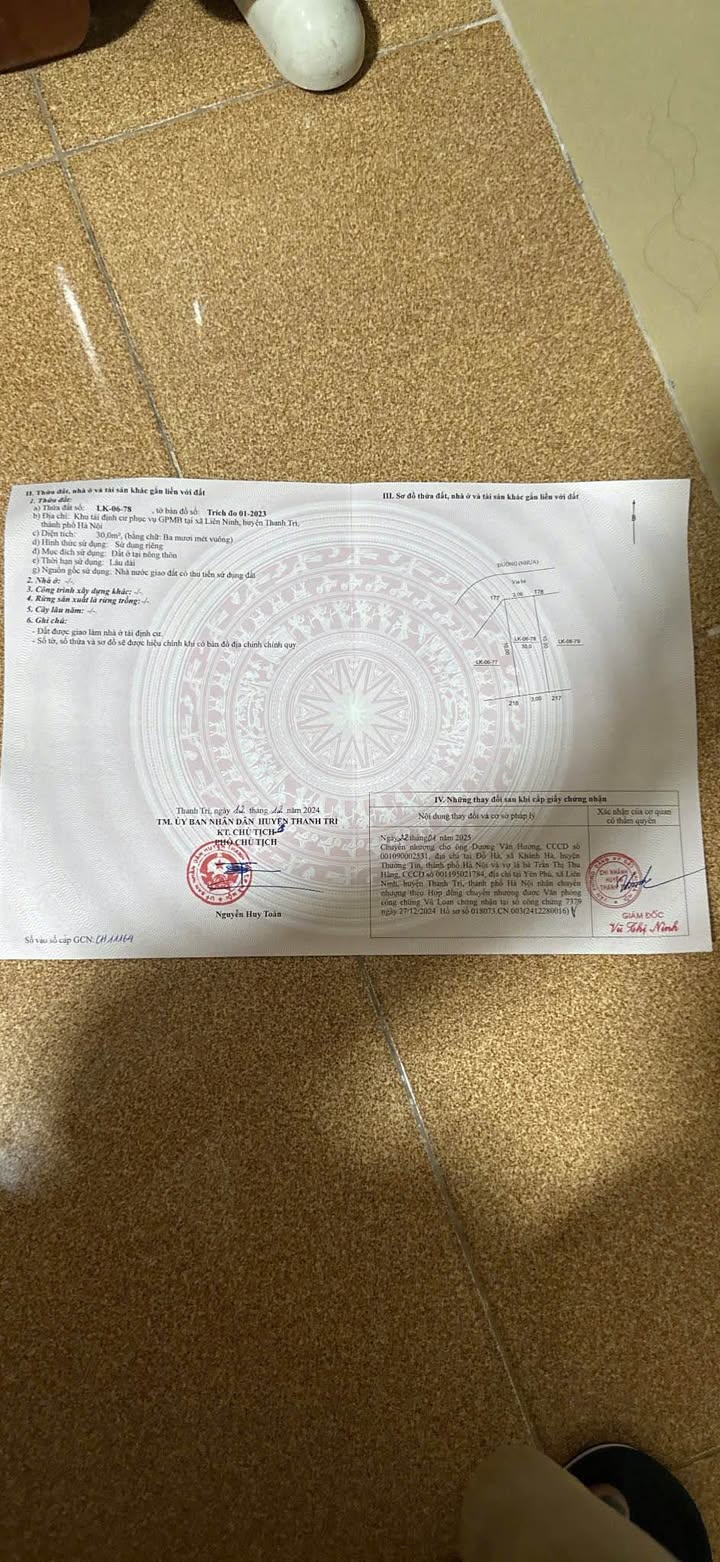 Đất nền Liên Ninh, Thanh Trì 30m² giá 500 triệu - Cơ hội đầu tư tuyệt vời!