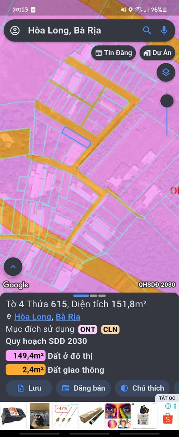 Đất nền Hòa Long, Bà Rịa 150m² giá 1.5 tỷ - Vị trí đắc địa gần chợ và trường học!