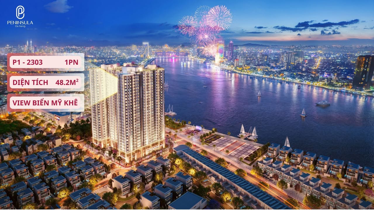 Căn hộ Peninsula Sơn Trà 48m² giá 3 tỷ - Sổ hồng lâu dài, nội thất cao cấp!