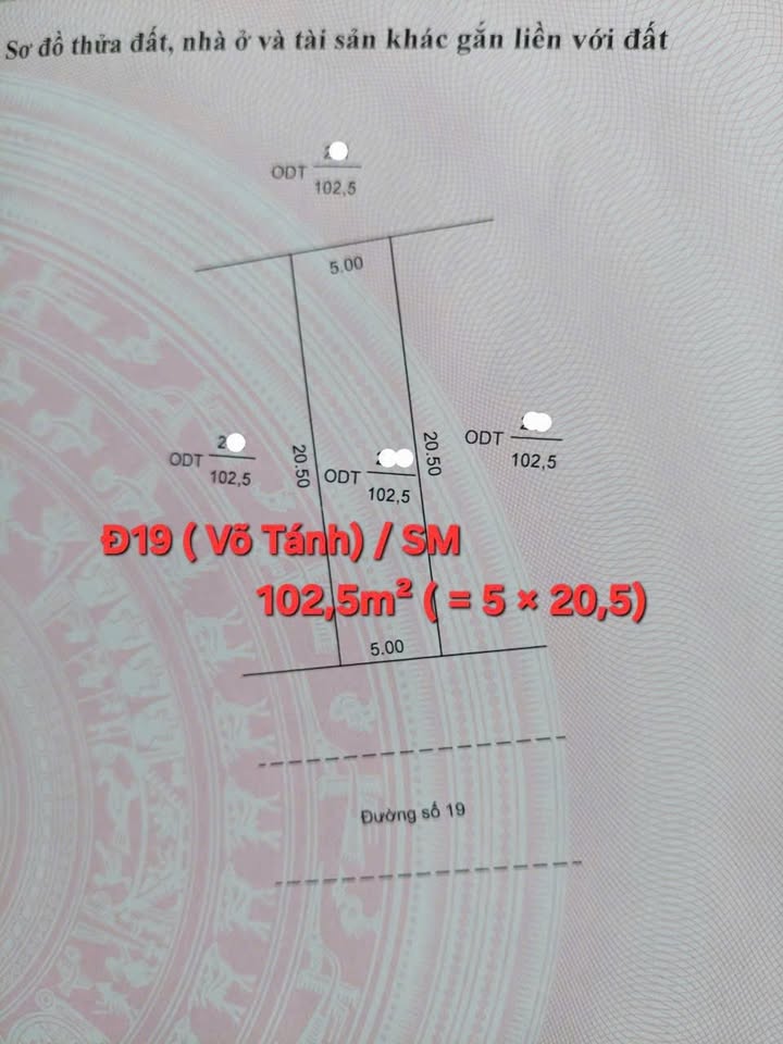 Đất nền đường Võ Tánh, P. Bình Đức, An Giang 102.5m² giá 2.2 tỷ - Đầu tư sinh lời ngay!