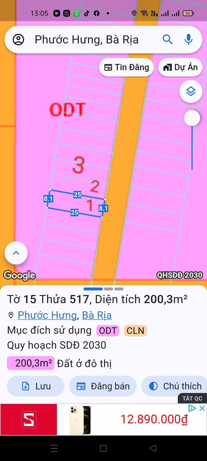 Đất ở Phước Hưng Bà Rịa 175m² - Giá tốt, đầu tư sinh lời!
