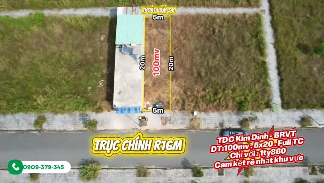 Đất nền Bà Rịa - Vũng Tàu 100m² giá 1.86 tỷ - Sổ đỏ chính chủ!