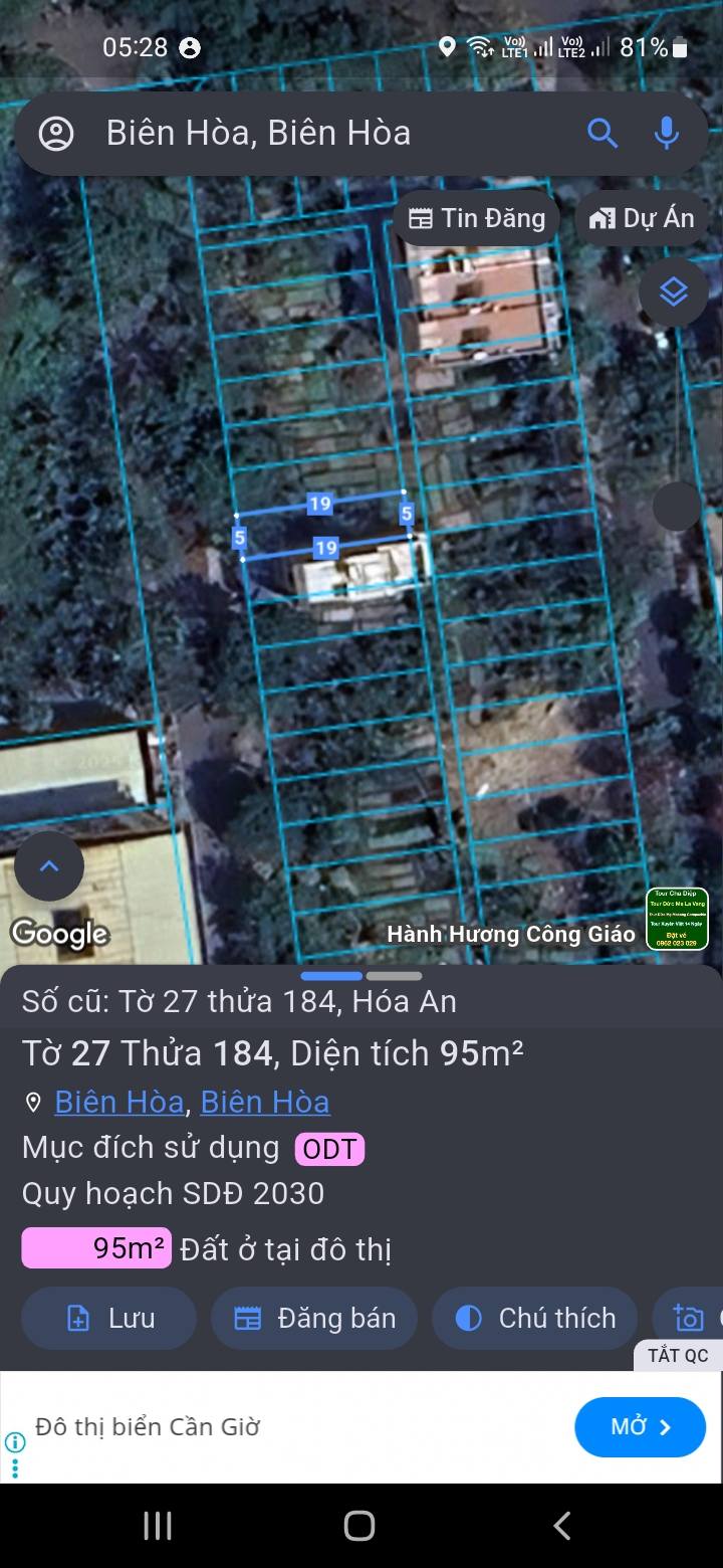 Đất nền bán gấp tại Chung cư Hóa An - Biên Hòa, Đồng Nai - 100m² chỉ 1 tỷ!