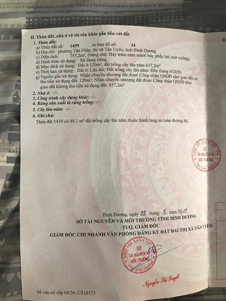 Đất thổ cư Tân Hiệp 757m² giá 5.3 tỷ - Vị trí đẹp, chính chủ!