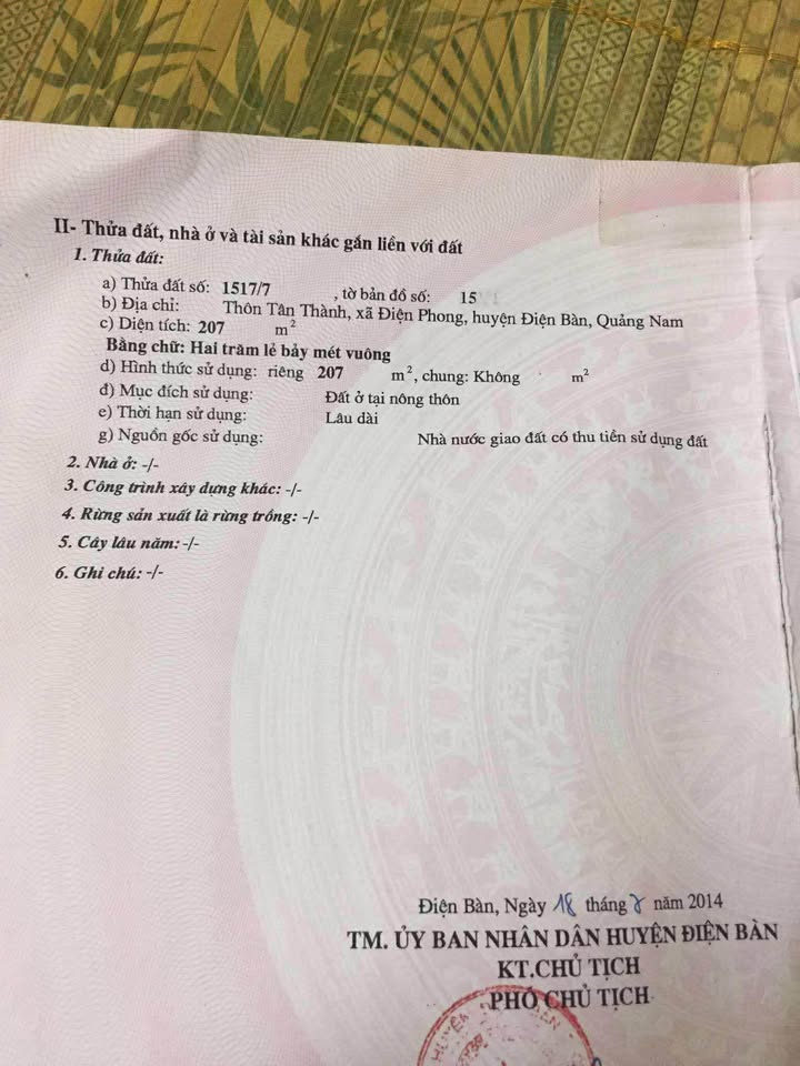 Đất nền Gò Nổi 207m² giá 700 triệu - Sổ hồng trao tay, pháp lý rõ ràng!